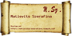 Matievits Szerafina névjegykártya